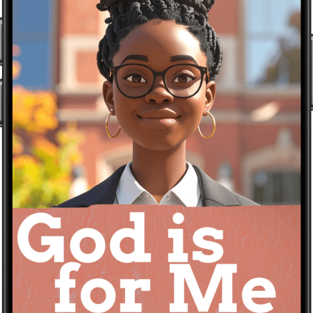 God Is for Me. I Am a Professor – Motivational Mobile Wallpaper - Woman with Bun