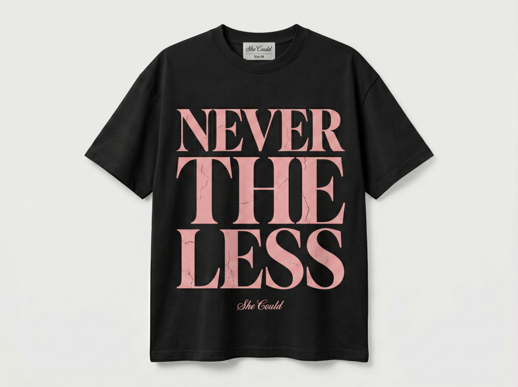 Never the Less Tee – Noir Edition
