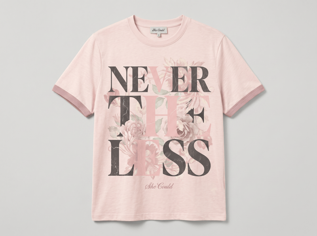 Never the Less Tee – Soft Blush Edition