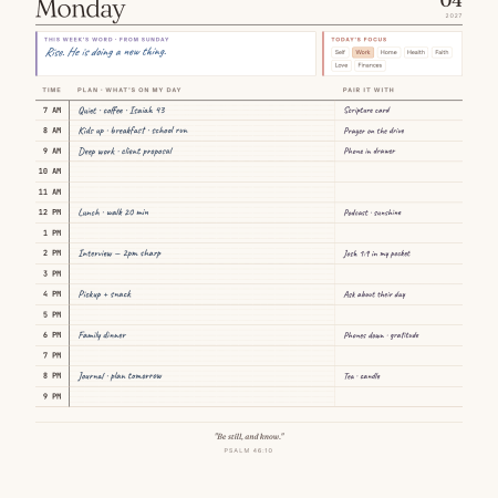 Today She Will 2027 Printable Planner PDF | Daily Hourly + Faith Planner | 12 Monthly Files | Instant Download US Letter